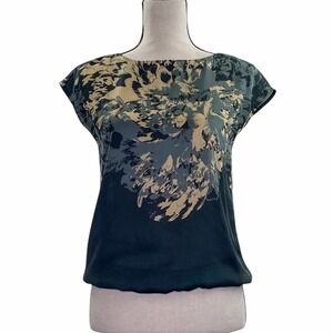 ANN Taylor LOFT Abstract Print Short Sleeve Blouse